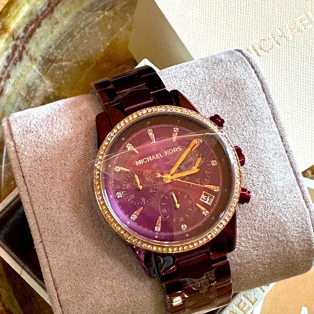 Michael Kors Metallic Purple Watch